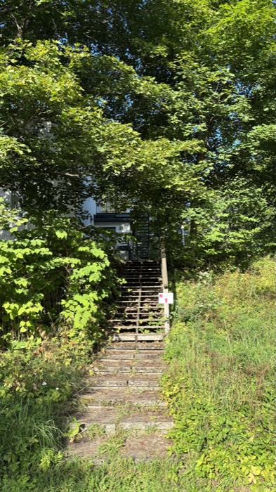 Opastekyltti 6: Portaat ylös perille